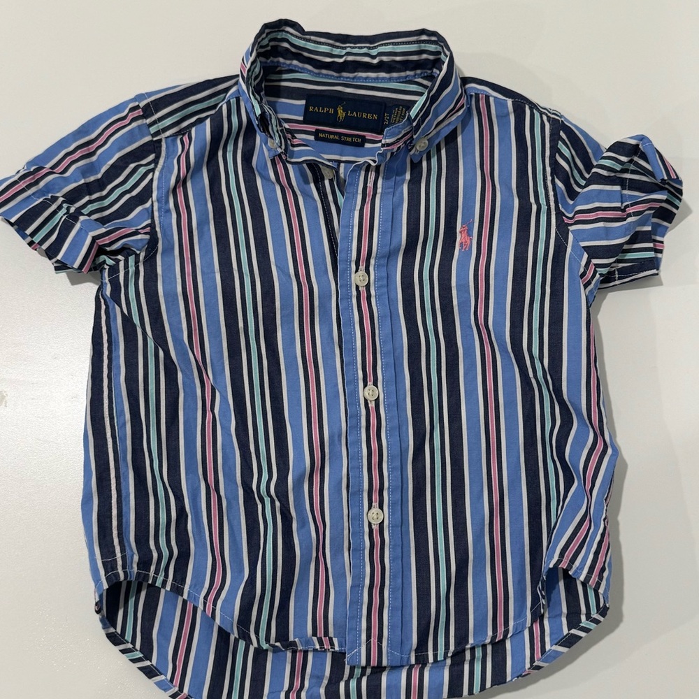 Ralph Lauren 2T Boy Bottom Down Shirt